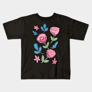 Wild Flowers in gouache Kids T-Shirt